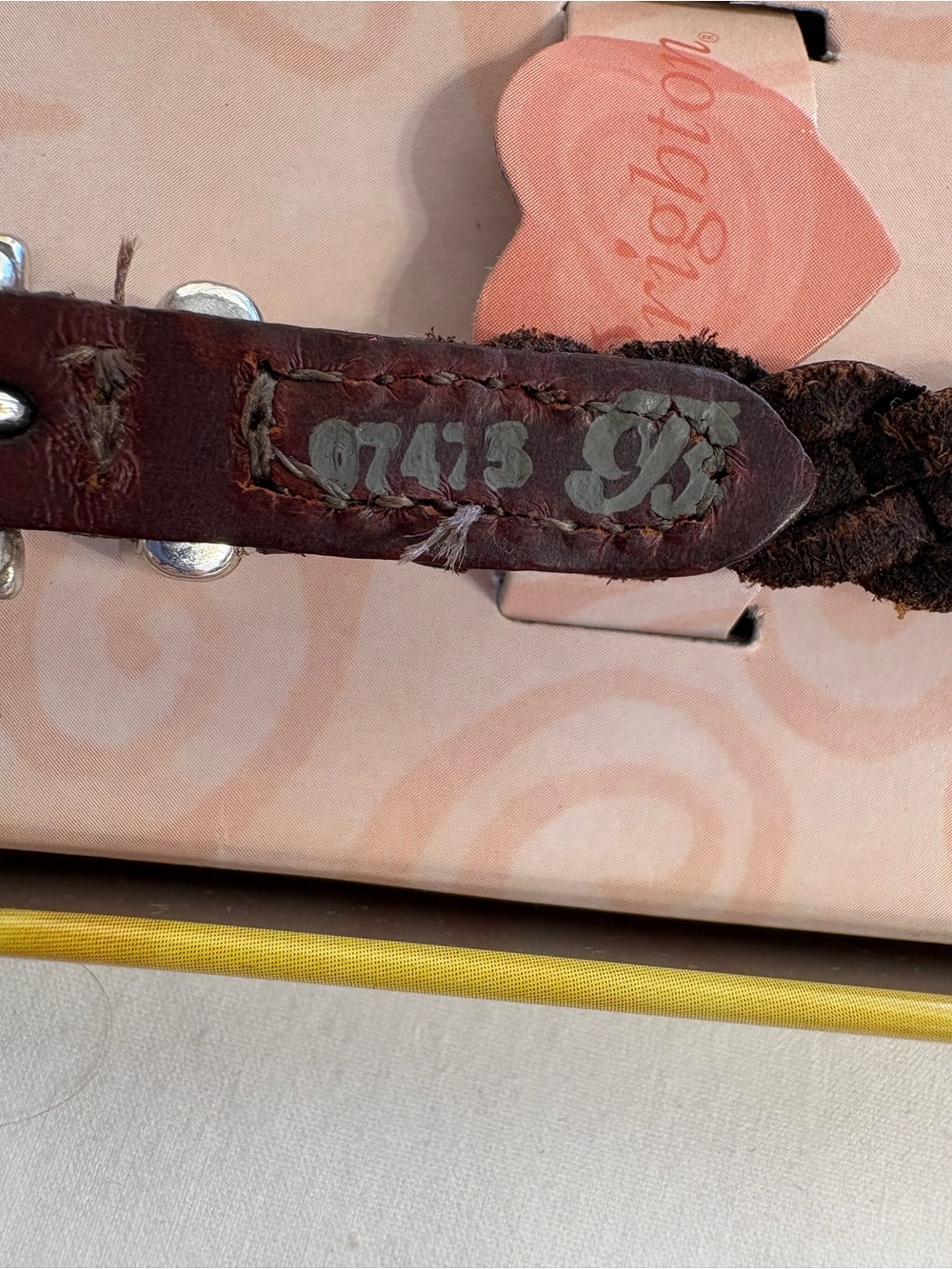 Brighton Dark Brown Braided Leather Bracelet with Silver Heart Accents - Picture 4 of 5